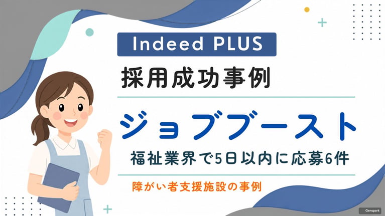 Indeed PLUS「ジョブブースト」の効果は？福祉業界で掲載5日以内に応募6件を獲得した事例をご紹介