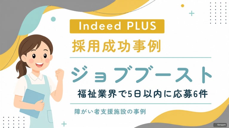 Indeed PLUS「ジョブブースト」の効果は？福祉業界で掲載5日以内に応募6件を獲得した事例をご紹介