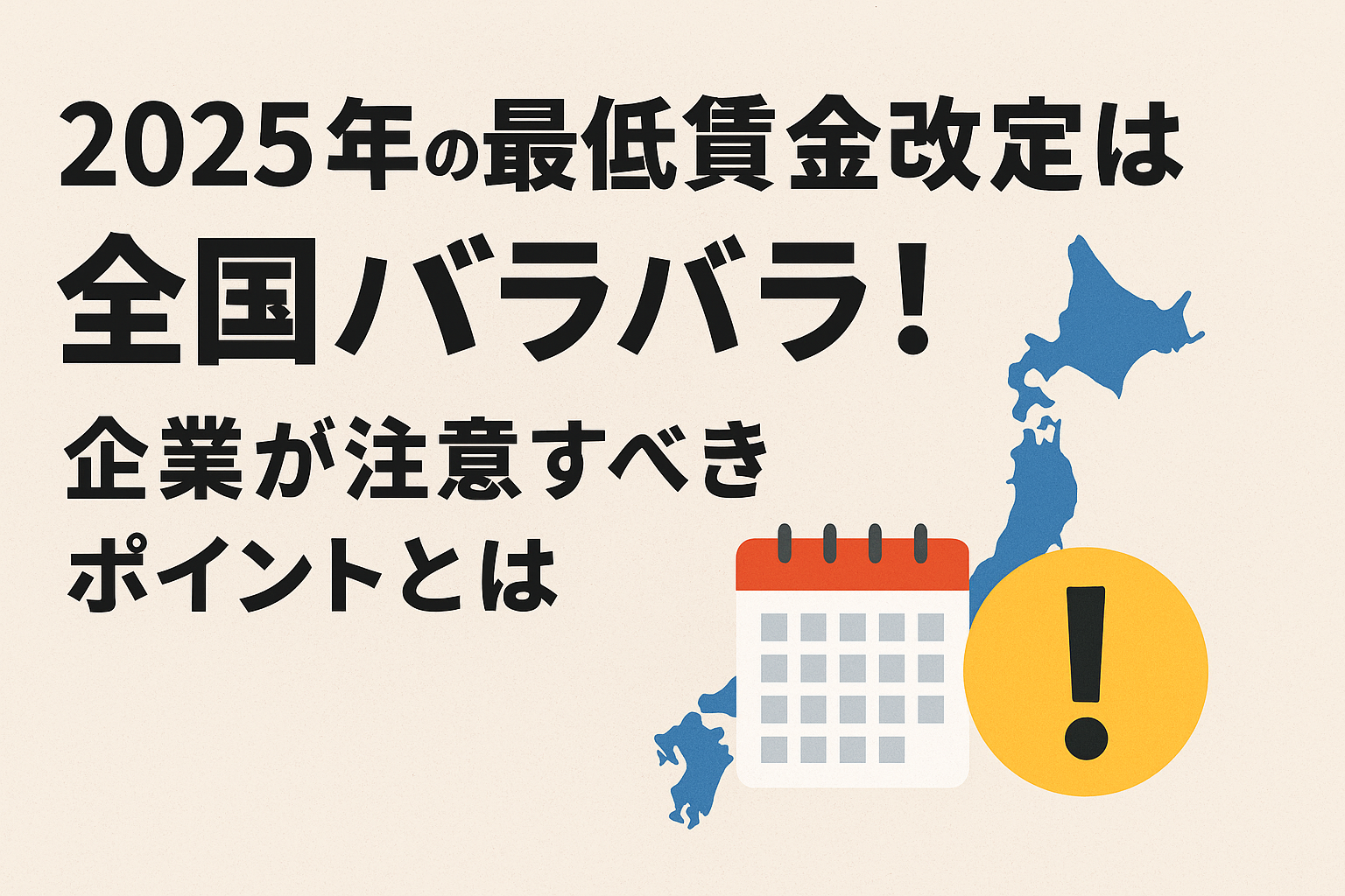 2025年の最低賃金改定は全国バラバラ！企業が注意すべきポイントとは