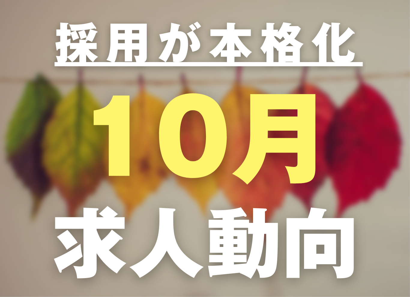年末に向けて動きが加速！10月の求人動向